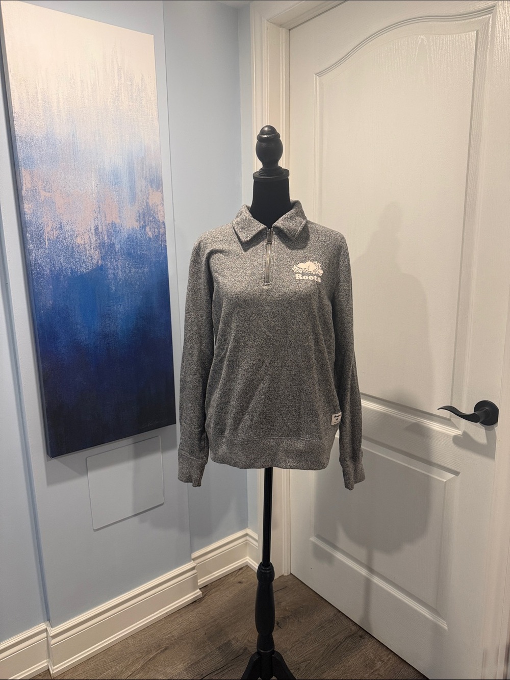 Roots Heather Gray Quarter-Zip Collared Pullover